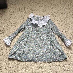 Floral Kids Blouse with Ruffled Collar